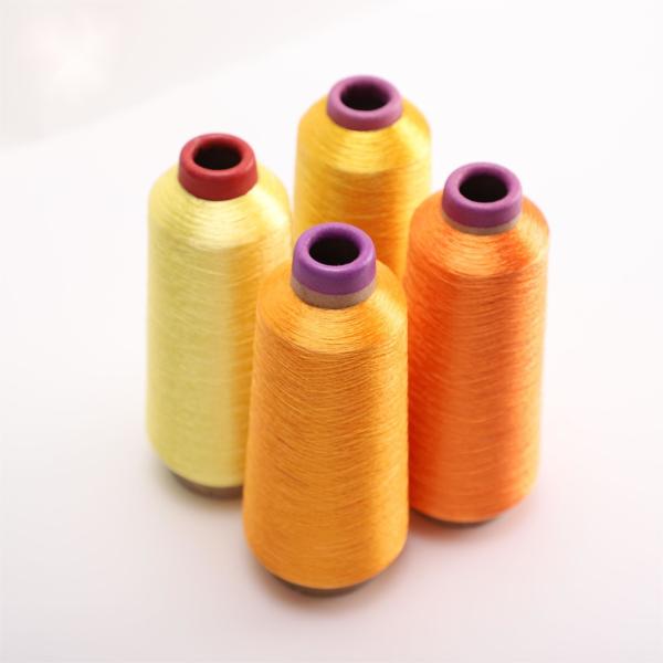 White Eco Friendly Dyed Spun Polyester Yarn For Knitting Soft Texture Low