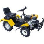 Yellow Black Mini Tractor 4x4 Garden Tractor Rear 2 Tined Plow