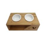 Single Tier Natural Bamboo Feeder for Protecting Animal's Cervical Spine Direct