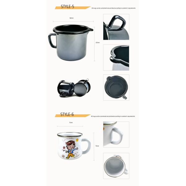 Health Care Enamel Coating Double Coating Marble Dinnerware Set Mug Bowl Plate Camping Tableware Set