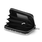 Debossing ROHS Credit Card Zipper Pouch , 18x10.5cm Women Storage Bag Rivet