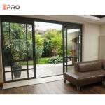 Double Tempered Glass Aluminium Sliding Doors Black White Color For Patio