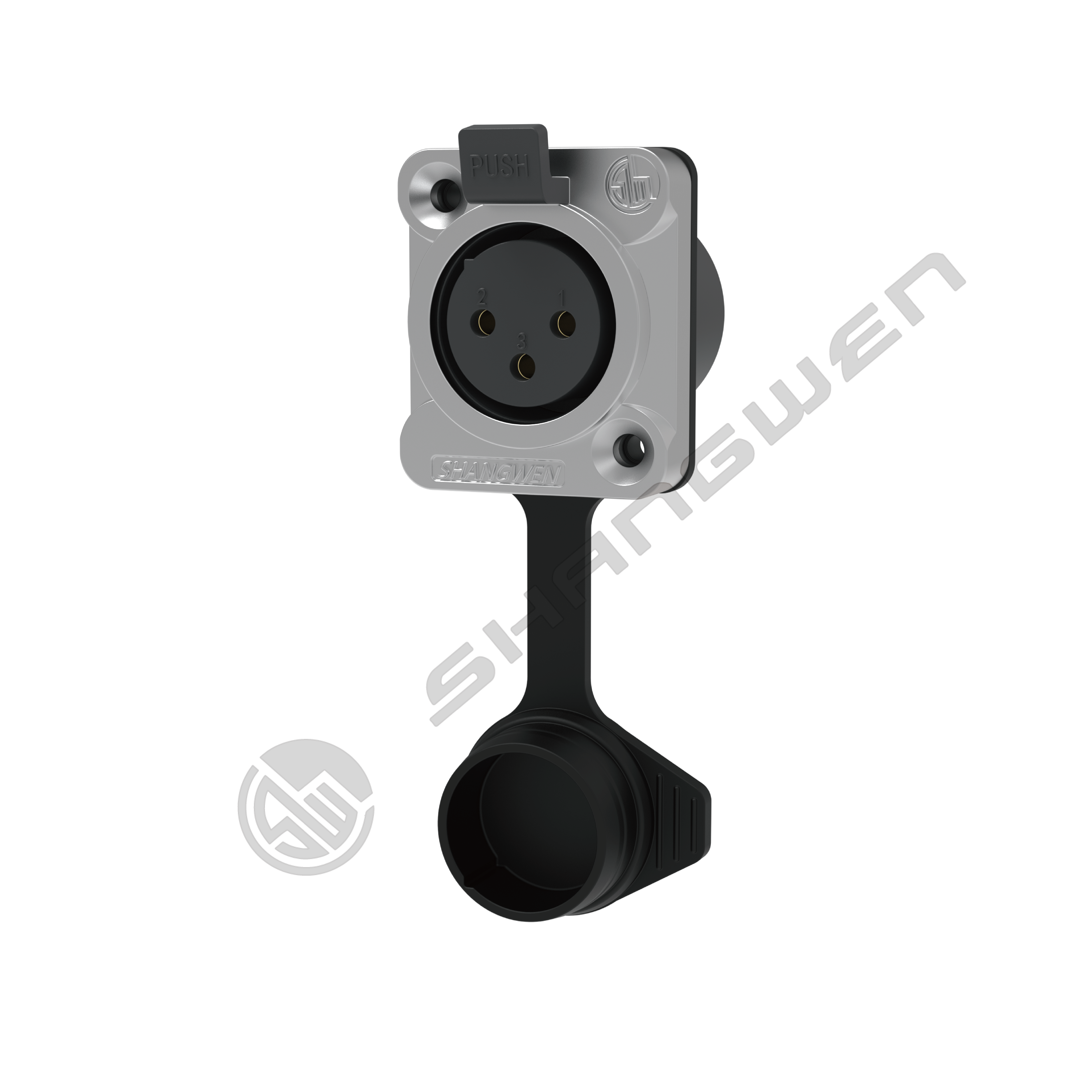 Waterproof 3 Pin XLR Plug Female Socket Adapter IP65 DMX Panel Mount Audio Wire Connector Alloy Material Outdoor