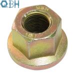 Flat Flange Carbon Steel Nuts Hot Forging Fine Thread Zinc Plating