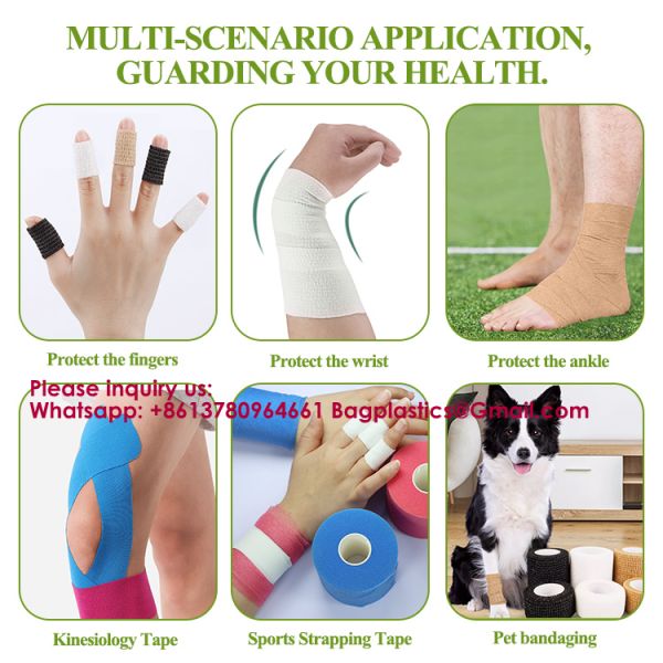 Bandage Self-Adhesive Athletic Wrap Tape Print Custom Breathable Eco-Friendly Gym & Hook Grip Tape - Thumb Cross Training, Weightlifting, Gymnastics