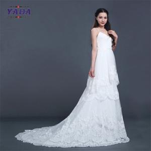 Wholesale Spaghetti strap sexy low back 5 layers ruffles lace patterns dress ball gown bride dresses wedding from china suppliers