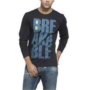 Wholesale O - Neck Collar Black Long Sleeve Shirt Mens Eco Friendly With Blue Letter Pattern from china suppliers