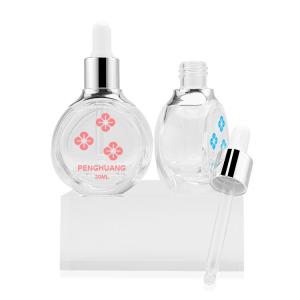 Wholesale Skincare Glass Round Serum Dropper Bottles 1oz 2oz Clear Bottle 30ml from china suppliers