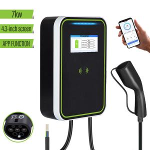 Wholesale Wallbox AC EV Charger Gun Line With LCD Screen 32A APP 7ke from china suppliers
