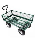 Mesh Sides Steel Heavy Duty Yard Wagon Convenient For Industrial And Shopping