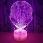 Martian shape OEM company logo 7 color 3D touch night light USB desktop colorful