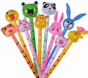 Wholesale Cartoon Animal Inflatable Long Hammer No wounding weapon Stick Children Toys , cheering animal stick s,6P Pthalates free from china suppliers