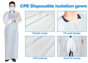 Wholesale Waterproof Medical Disposable Denta CPE Isolation Gown with Sleeves from china suppliers