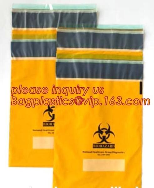 Shield Autoclavable Biohazard Bags , Biohazard Waste Bags With Pocket Medical
