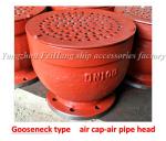 Goose neck air pipe head, flanged cast iron goose neck type air pipe head