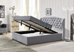 4 FT Ottoman Tufted Storage Bed Foot Lift Open Gas With Headboard Grey