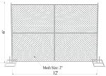 1½"(38mm) 1⅗"(40mm) 1⅝"(42mm) 1⅞" tubing 6'x12' cross brace 16 ga thickness mesh