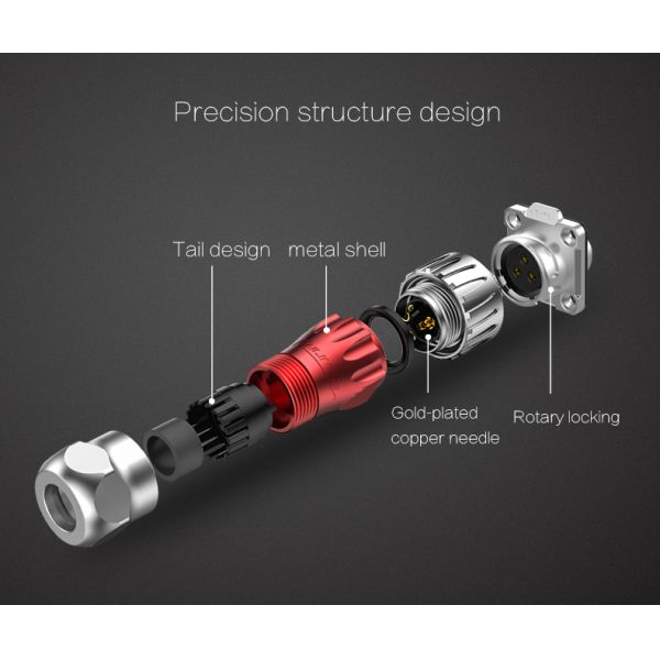 CNLINKO Power Plug Socket Solar Panel Connector 3 Pin for Solar Street Light