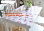PVC Tablecloth Gold Silver Flower Soft Glass Square/Rectangle Tablecover