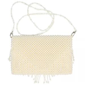 Wholesale White Pearl Hand Bags Tassel Straddle Shoulder with 54 Cm Strap from china suppliers