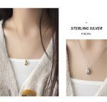 925 Sterling Silver Gold Plated Bead Charm Pendant Chain Necklace