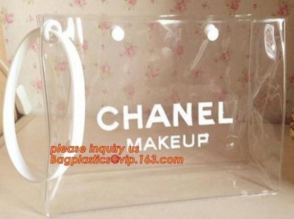 transparent pvc beach bag plastic packing bag with zipper lock pvc pouch, bikini