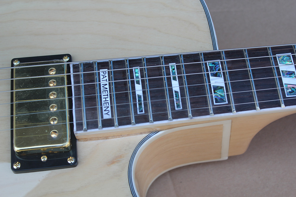 Custom Classic F hole wood natural color hollow body electric guitar colors is optional free shipping