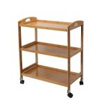 Functional Design Bamboo Kitchen Storage Trolley with 3 Finishing Shelves and
