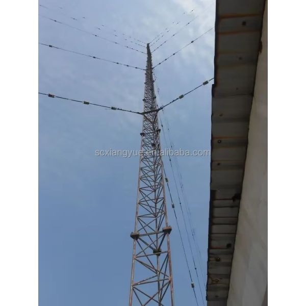 3 Legged Tubular Iron Galvanized Gsm Antenna Guy Wire 30m Lattice Triangle Mast Guyed Tower