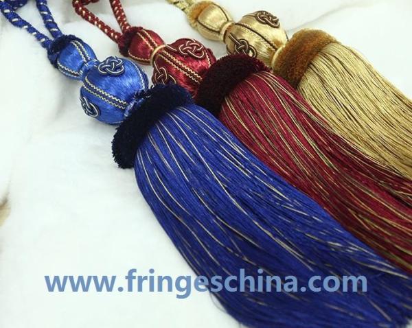 Fashion custom long tassel fringe trimming for curtain attractive tieback