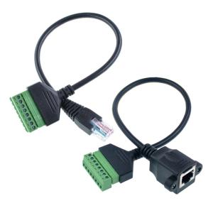 Wholesale Female or Male RJ45 8P8C Connector to 8 Pin Screw Terminals Converter Adapter Cable 30cm Long from china suppliers
