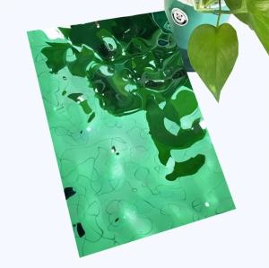 Wholesale 304 0.6mm thick mirror PVD green color stainless steel sheet water ripple stainless steel ceiling panel from china suppliers