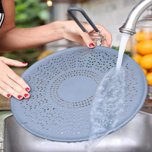New Design Silicone Splatter Guard Food Frying Pan Shield Silicone Foldable