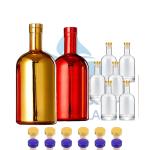 Empty 500ml/750ml Clear Mini Liquor Bottles with Logo Sleek Whisky Wine Spirit