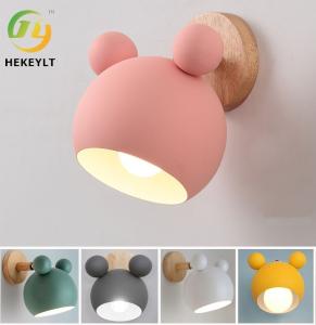 Wholesale Nordic Creative Macaron Wall Lamp Simple Mickey Log Cartoon Children'S Room Bedside Lamp from china suppliers