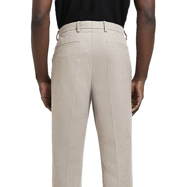 Beige Flannel Mens Tuxedo Suit Custom Stylish Slim Fit