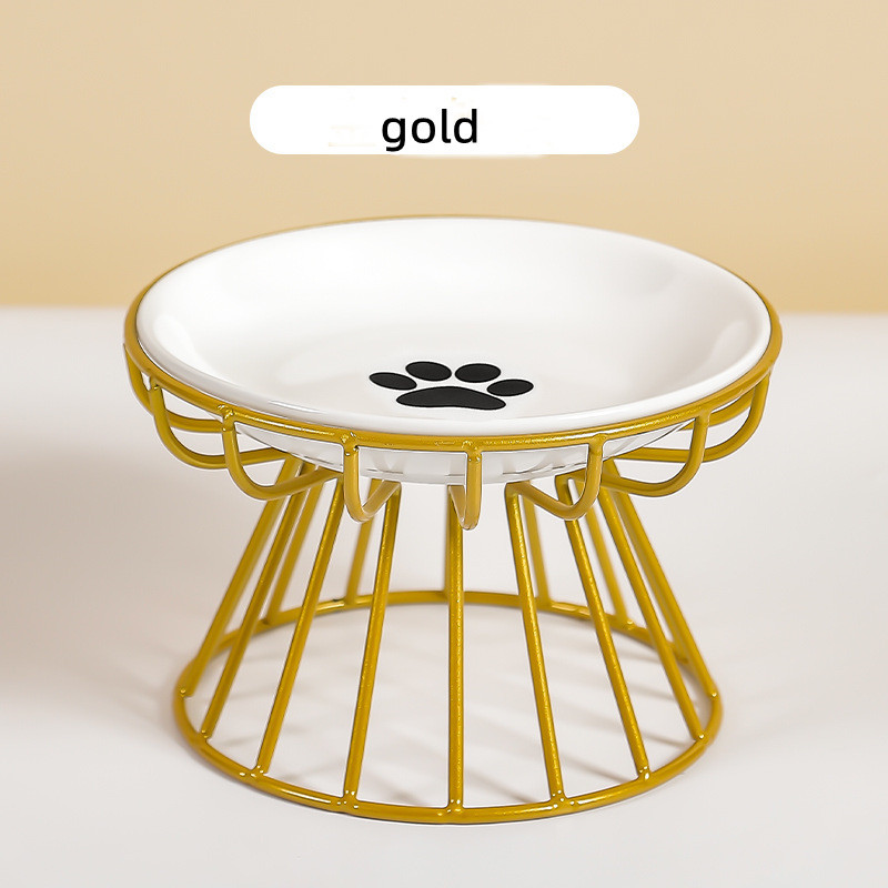 Ceramic Cat Food Basin Double Bowls Protect Cervical Vertebra