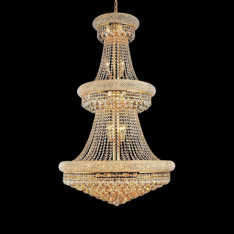 JYLIGHTING American Retro Bedroom Light Luxury Simplicity Post-Modern Hotel Dining Room Oversize Chandelier Crystal Pendant Light