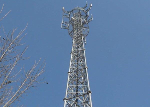 CO2 Shielded Arc Welding Hot-dip Galvanizing Tubular Steel Tower , Steel Lattice