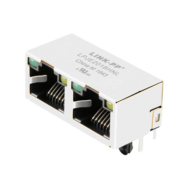 LPJE201BHNL Tab UP Green/Yellow LED 1X2 Port RJ45 Jack without Integrated