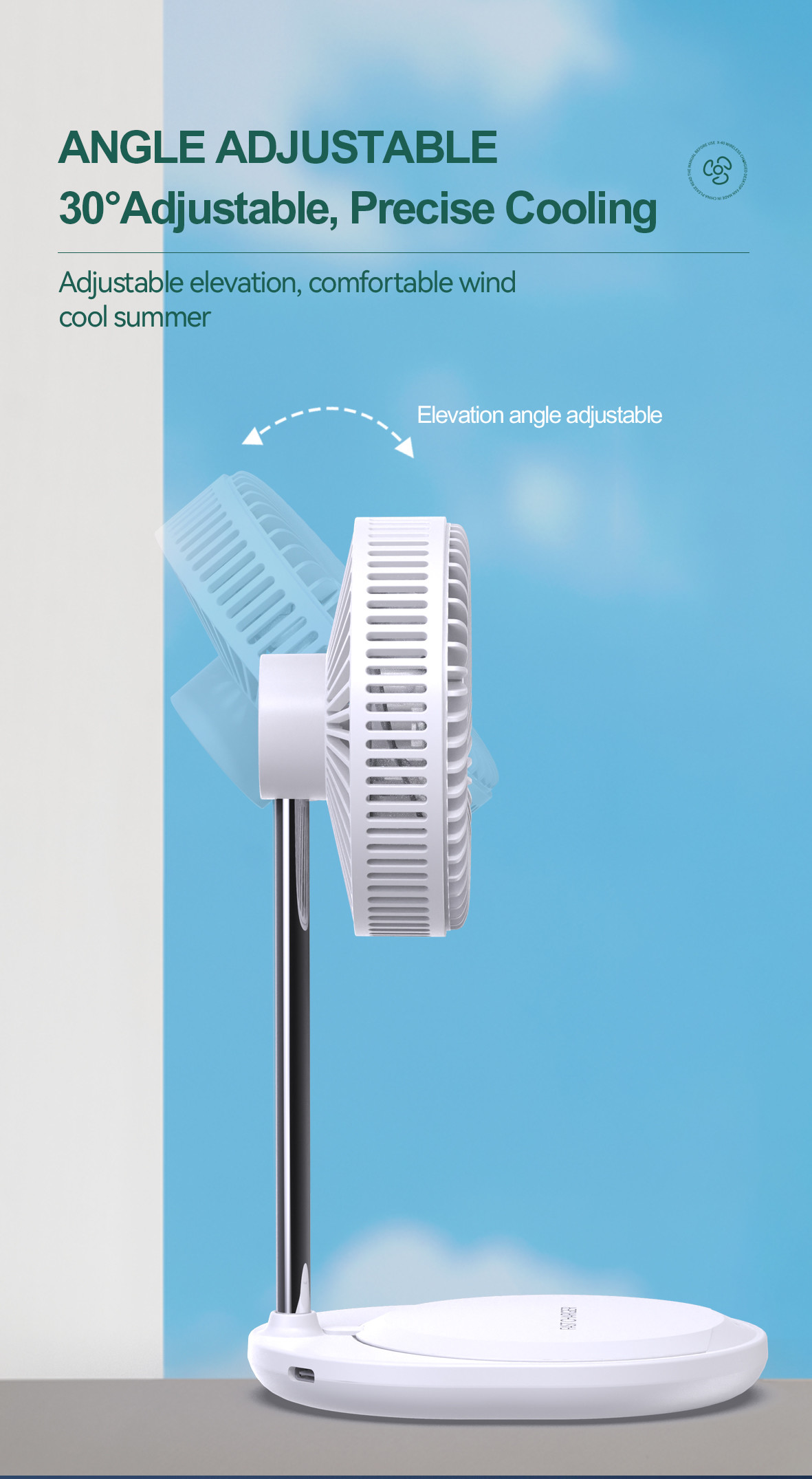 with fan wireless charger good for summer gift and promotion 2024 new products