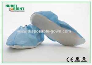 Wholesale PP Coated CPE Disposable Shoe Cover White / Blue Anti-Slip Shoe Cover from china suppliers