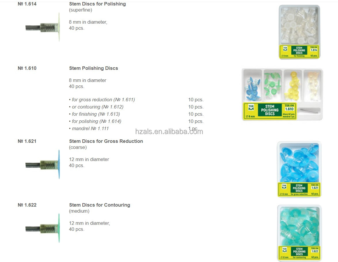 PROFESSIONAL DENTAL 1.622 Dental Stem Discs for Contouring medium diameter 12mm TOR VM Instrument classification Class II