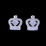 Girl Personalized Sterling Silver Stud Earrings / Pure 925 Silver Two Round