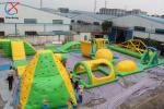 Customized Sea Or Lake 0.9mm Fireproof Inflatable Water Park Climbing Wall