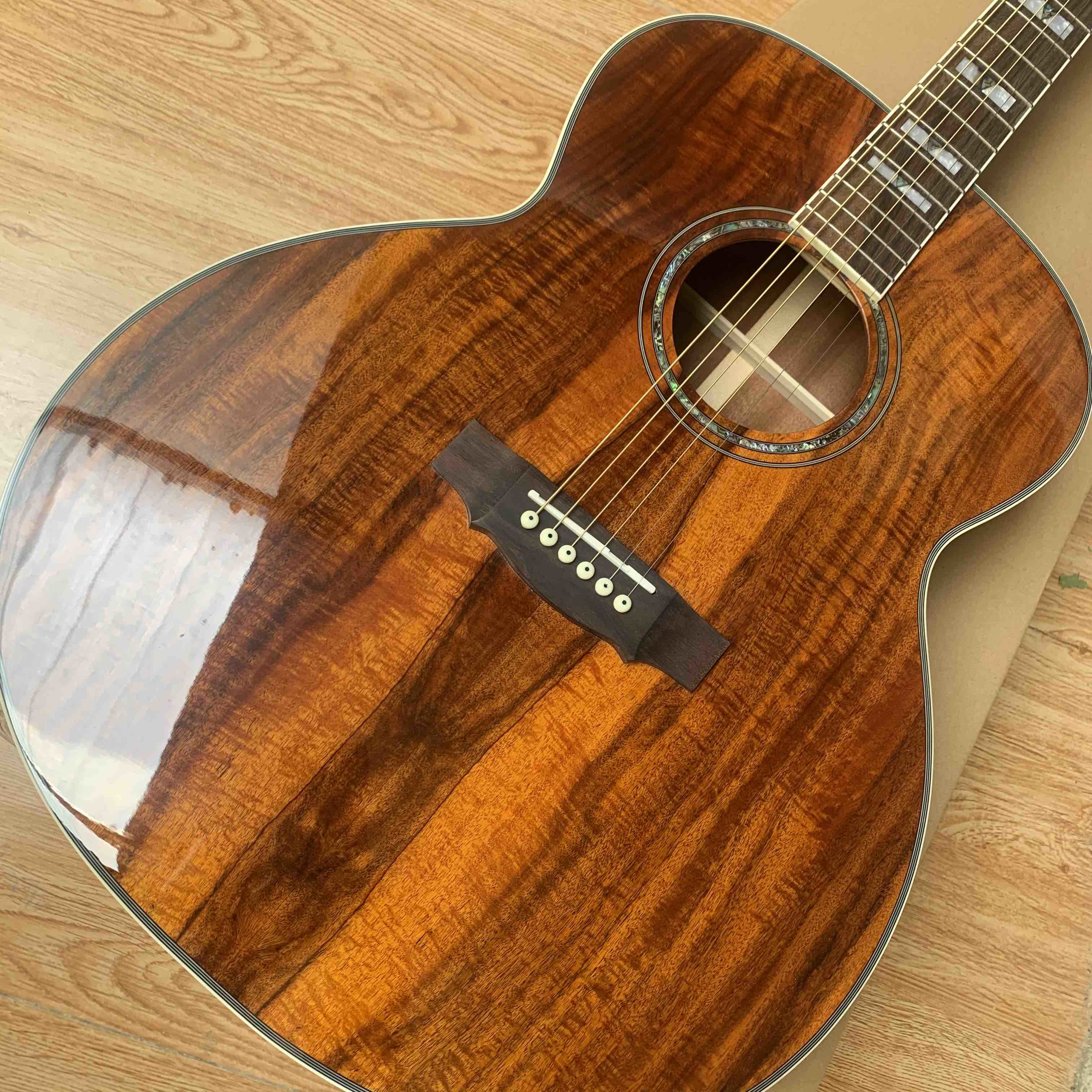 Grand 43" Jumbo Koa Wood Acoustic Guitar with Fishman 301 Electronic