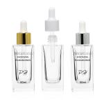 Wholesale Cosmetic Packaging Skin Care 50ml Glass Dropper square Bottles Glass