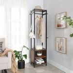 Small Coat Stand with Hooks, Industrial Coat Rack, Wooden Coat Stand, Small Hall