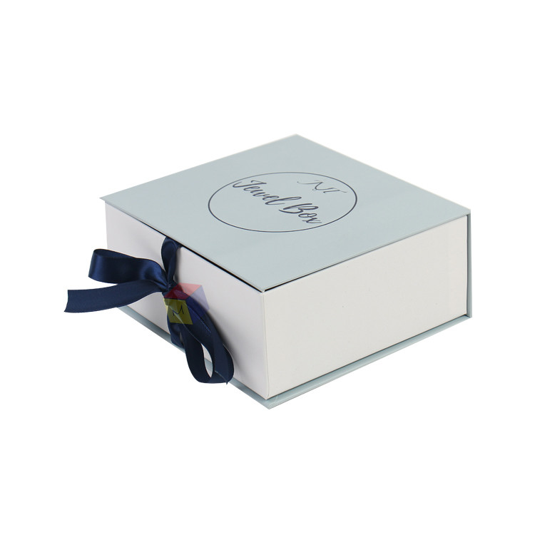 Square Book Shape Cardboard Jewelry Gift Boxes Stylish With Ribbon