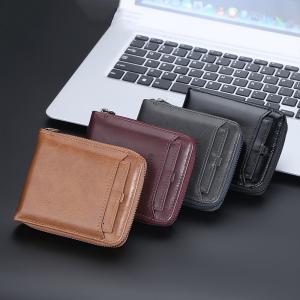 Wholesale Zipper Closure Retro Handmade Man Purse for Vintage Retro Matte Genuine Leather Wallet from china suppliers